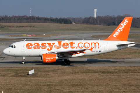 easyJet Airbus A319-111 (G-EZBA) at  Hamburg - Fuhlsbuettel (Helmut Schmidt), Germany