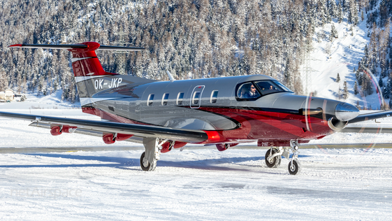 Alpha Aviation Pilatus PC-12/47E (NGX) (OK-JKP) at  Samedan - St. Moritz, Switzerland