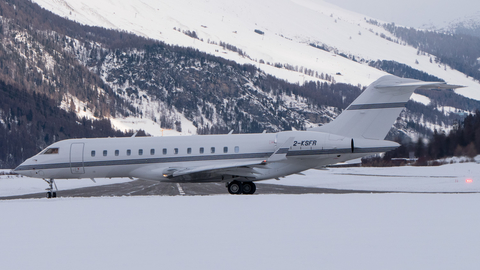 (Private) Bombardier BD-700-1A10 Global 6000 (2-KSFR) at  Samedan - St. Moritz, Switzerland