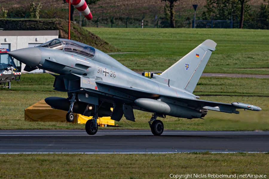German Air Force (Luftwaffe) Eurofighter EF2000(T) Typhoon (3126) | Photo 593011