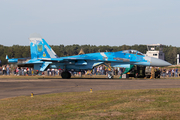 Ukrainian Air Force Sukhoi Su-27P Flanker B (39 BLUE) at  Kleine Brogel AFB, Belgium