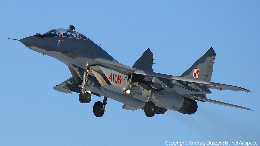 Polish Air Force (Siły Powietrzne) Mikoyan-Gurevich MiG-29GT Fulcrum (4105) | Photo 23500