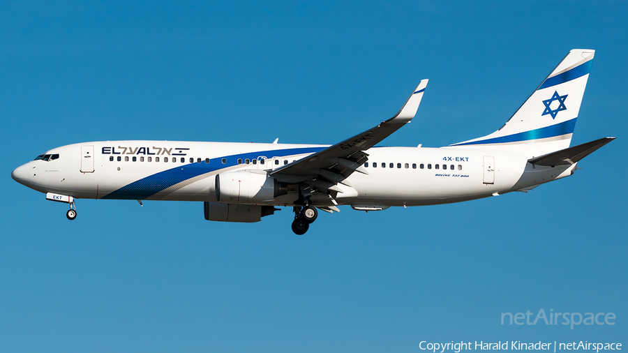 El Al Israel Airlines Boeing 737-8BK (4X-EKT) | Photo 358279