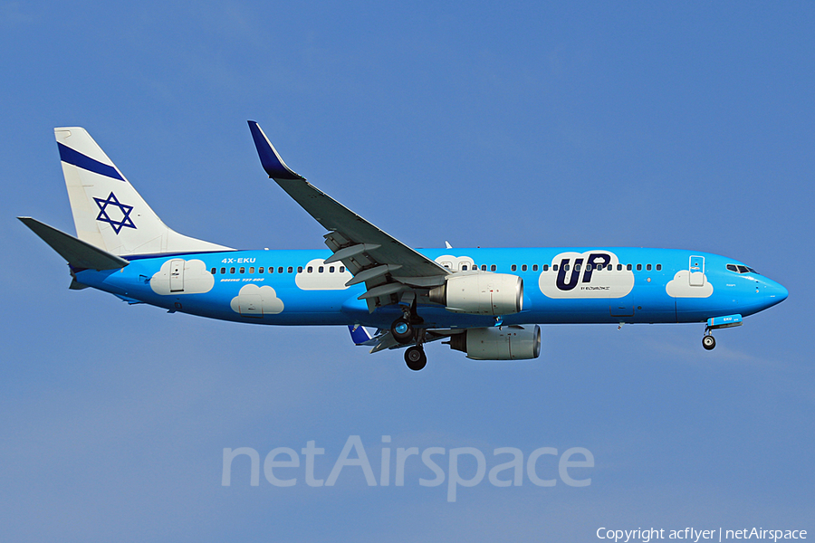 Up (ElAl Israel Airlines) Boeing 737-8Z9 (4X-EKU) | Photo 152570