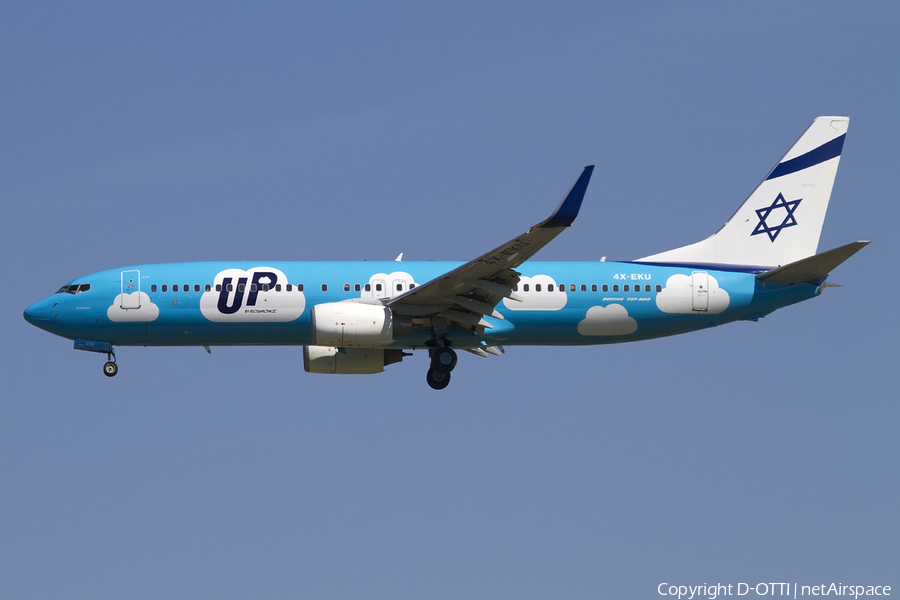 Up (ElAl Israel Airlines) Boeing 737-8Z9 (4X-EKU) | Photo 439171