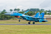 Ukrainian Air Force Sukhoi Su-27P1M Flanker B (58 BLUE) at  RAF Fairford, United Kingdom