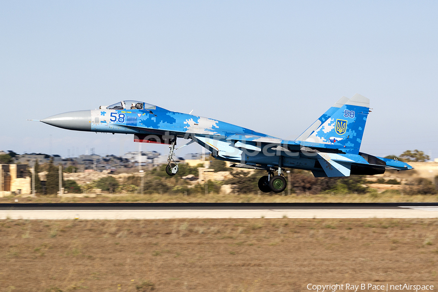 Ukrainian Air Force Sukhoi Su-27P1M Flanker B (58 BLUE) | Photo 125804