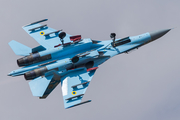 Ukrainian Air Force Sukhoi Su-27P1M Flanker B (58 BLUE) at  RAF Fairford, United Kingdom