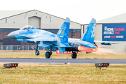 Ukrainian Air Force Sukhoi Su-27P1M Flanker B (58 BLUE) at  RAF Fairford, United Kingdom