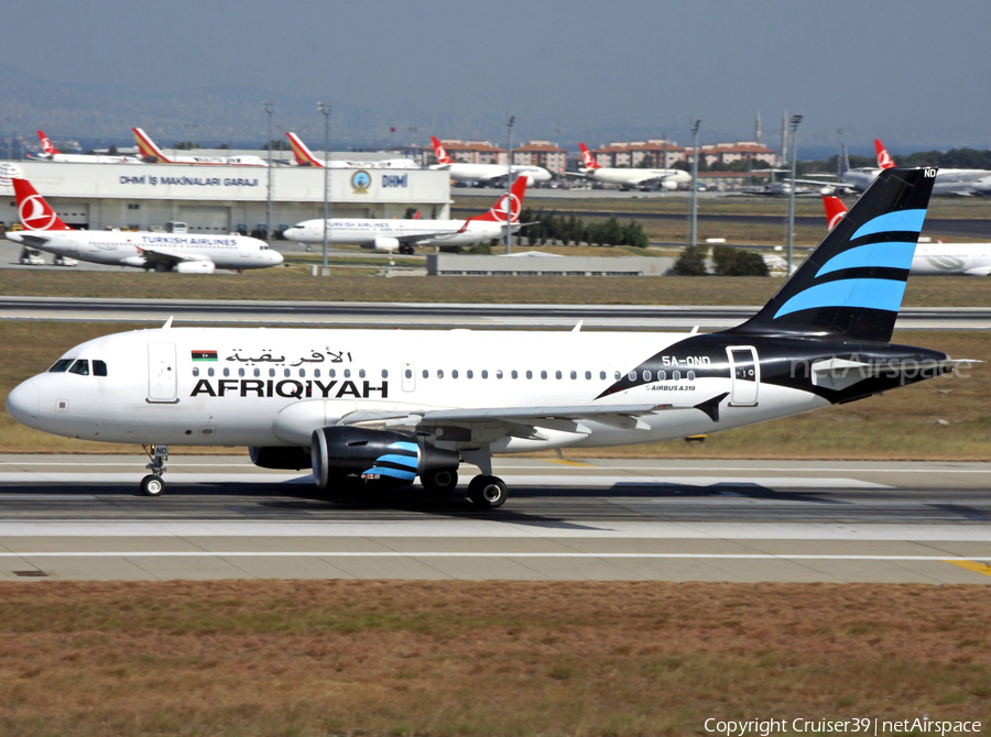 Afriqiyah Airways Airbus A319-111 (5A-OND) | Photo 302474