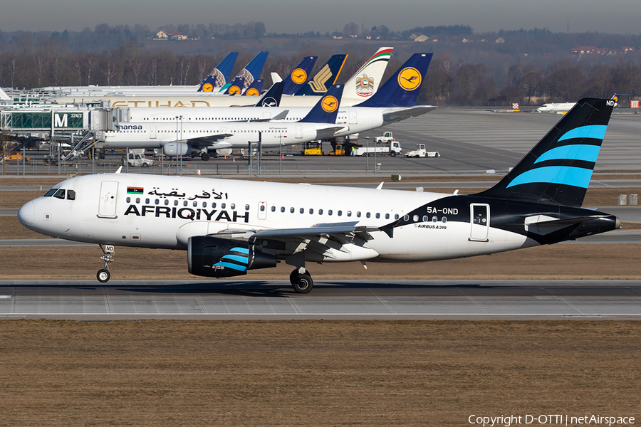 Afriqiyah Airways Airbus A319-111 (5A-OND) | Photo 297342