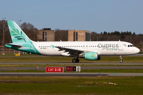 Cyprus Airways Airbus A320-214 (5B-DDQ) at  Billund, Denmark