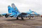 Ukrainian Air Force Sukhoi Su-27UBM1 Flanker C (71 BLUE) at  RAF Fairford, United Kingdom