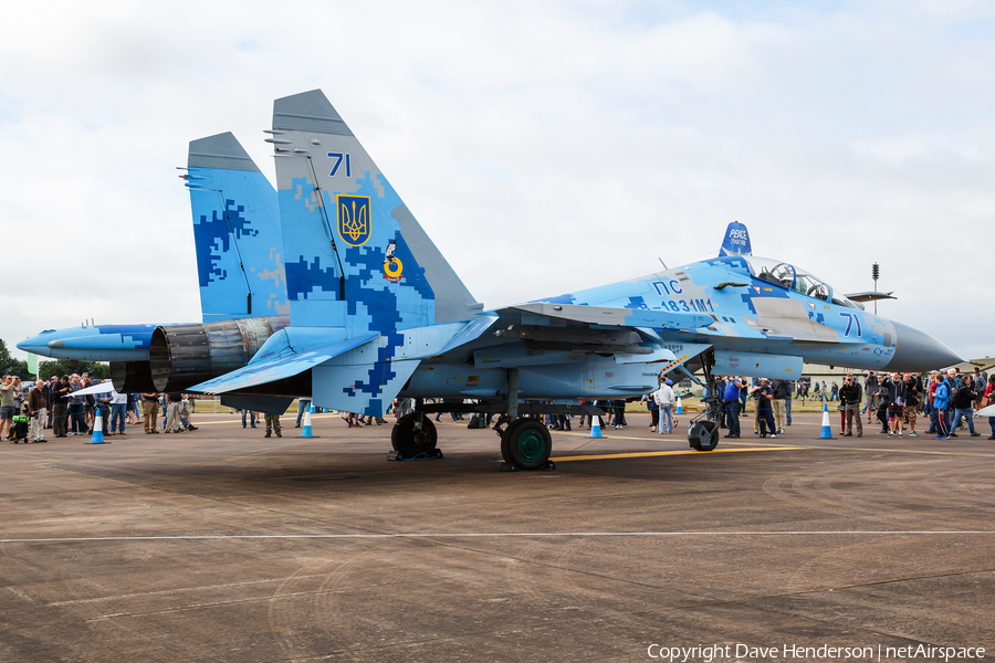 Ukrainian Air Force Sukhoi Su-27UBM1 Flanker C (71 BLUE) | Photo 194518