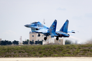 Ukrainian Air Force Sukhoi Su-27UBM1 Flanker C (71 BLUE) at  Luqa - Malta International, Malta