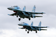 Ukrainian Air Force Sukhoi Su-27UBM1 Flanker C (71 BLUE) at  RAF Fairford, United Kingdom