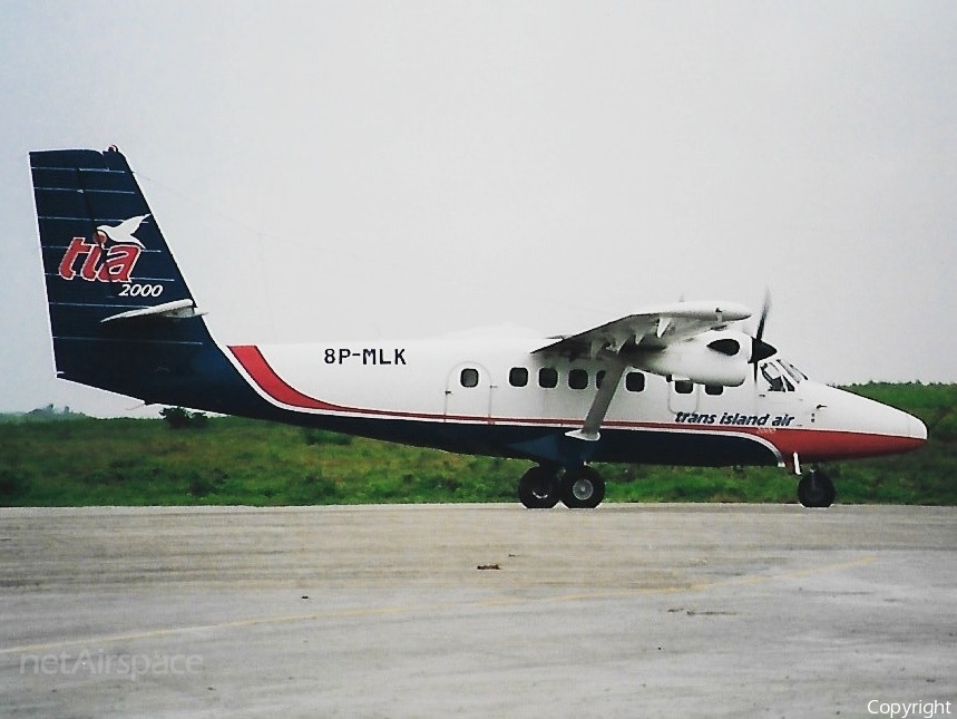 Trans Island Air 2000 de Havilland Canada DHC-6-300 Twin Otter (8P-MLK) | Photo 182191