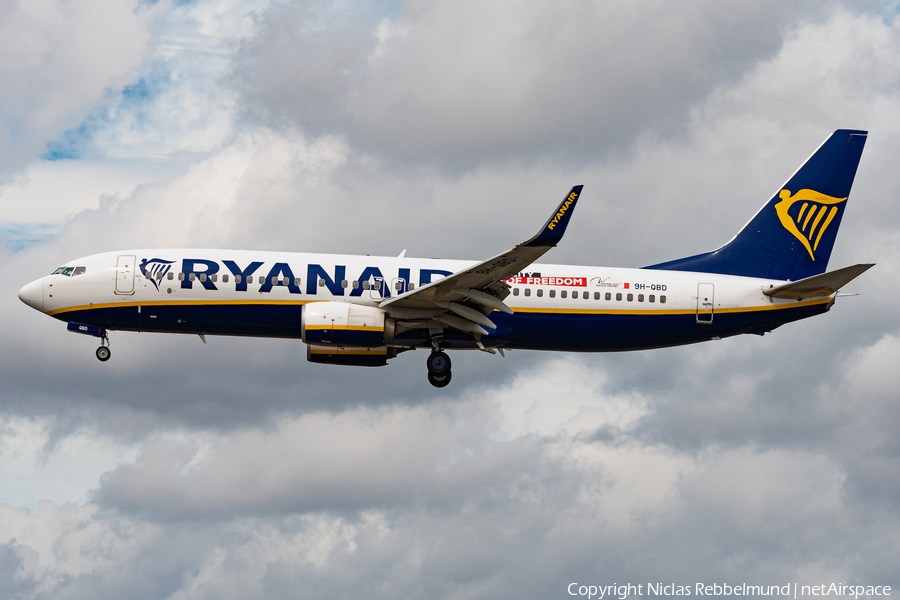 Malta Air (Ryanair) Boeing 737-8AS (9H-QBD) | Photo 400424