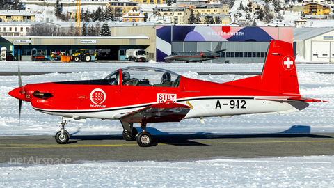 Swiss Air Force Pilatus PC-7 (A-912) at  Samedan - St. Moritz, Switzerland