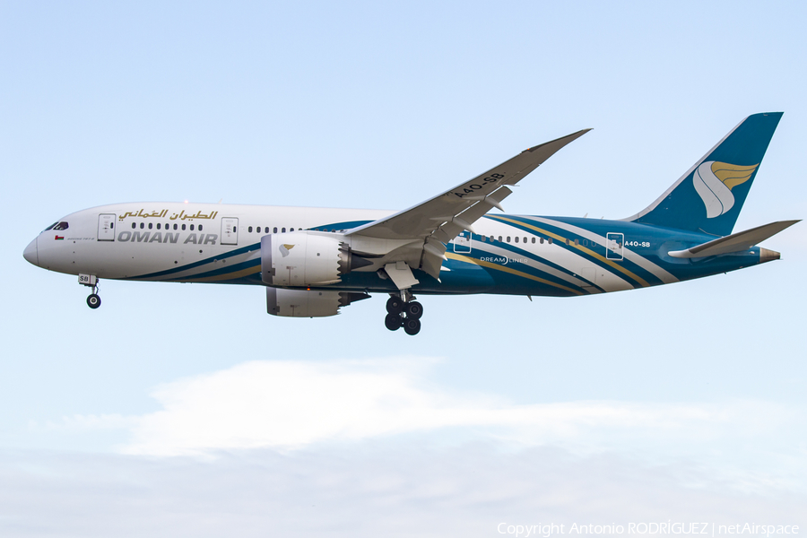 Oman Air Boeing 787-8 Dreamliner (A4O-SB) | Photo 249641