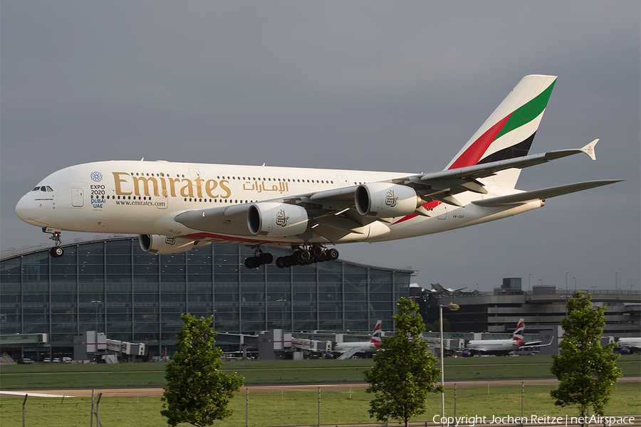 Emirates Airbus A380-861 (A6-EDF) | Photo 108663