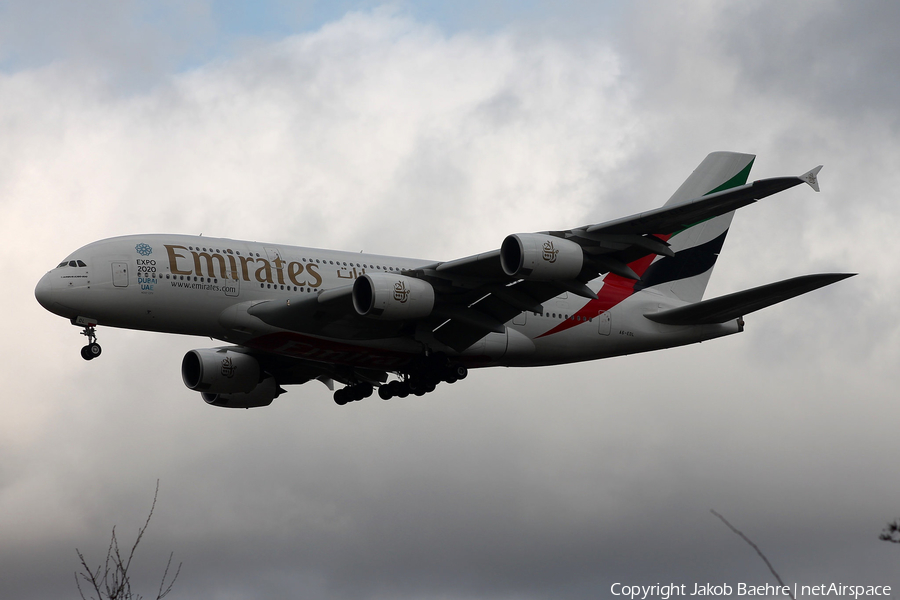 Emirates Airbus A380-861 (A6-EDL) | Photo 148484