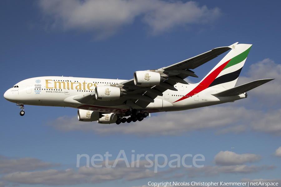 Emirates Airbus A380-861 (A6-EDT) | Photo 161129