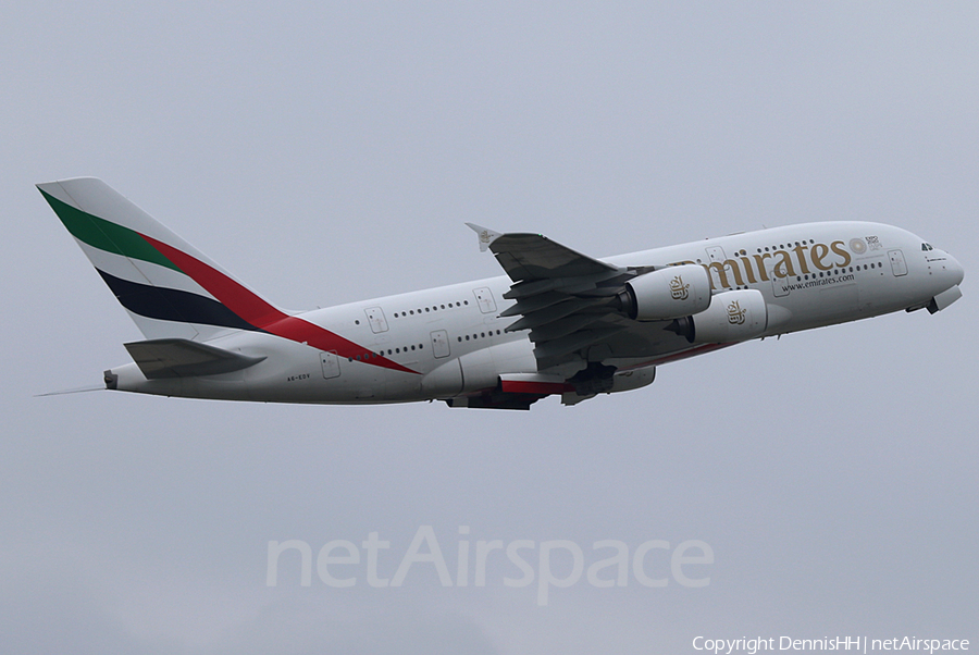 Emirates Airbus A380-861 (A6-EDV) | Photo 446260