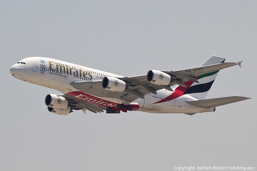 Emirates Airbus A380-861 (A6-EDZ) | Photo 48542