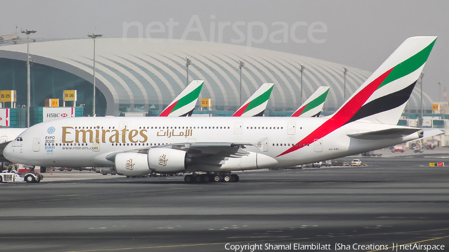 Emirates Airbus A380-861 (A6-EEC) | Photo 144565