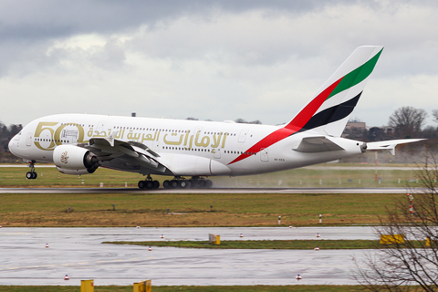 Emirates Airbus A380-861 (A6-EEX) at  Dusseldorf - International, Germany