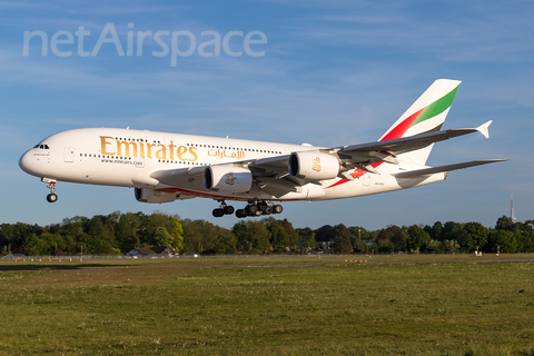 Emirates Airbus A380-861 (A6-EEZ) at  Hamburg - Fuhlsbuettel (Helmut Schmidt), Germany