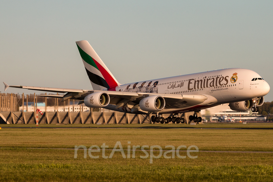 Emirates Airbus A380-861 (A6-EOA) at  Amsterdam - Schiphol, Netherlands