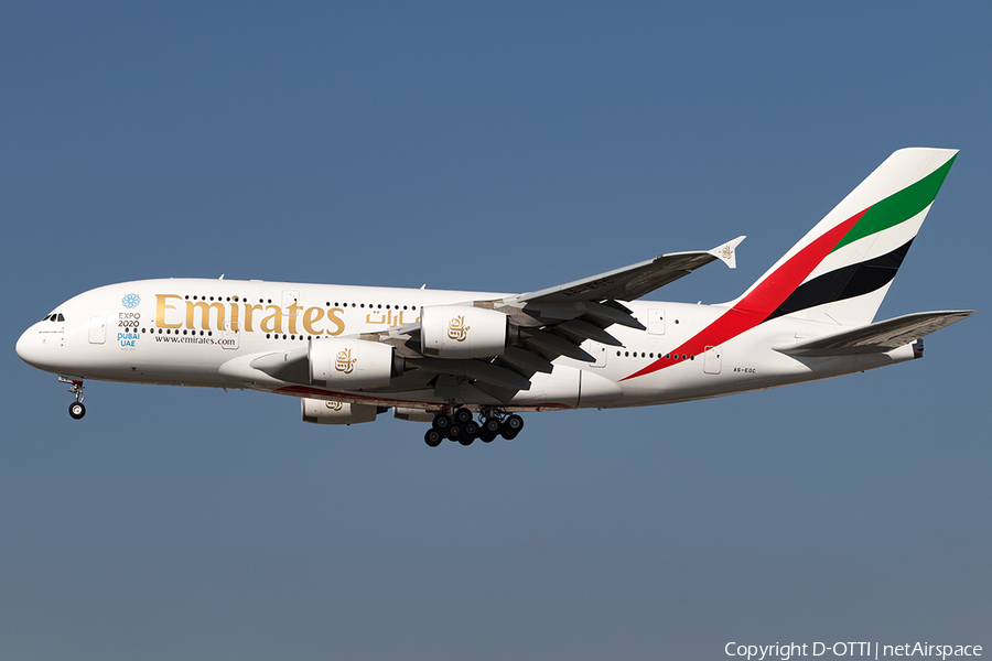 Emirates Airbus A380-861 (A6-EOC) | Photo 144136