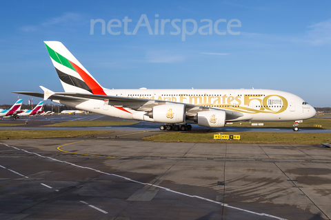 Emirates Airbus A380-861 (A6-EOE) at  Hamburg - Fuhlsbuettel (Helmut Schmidt), Germany