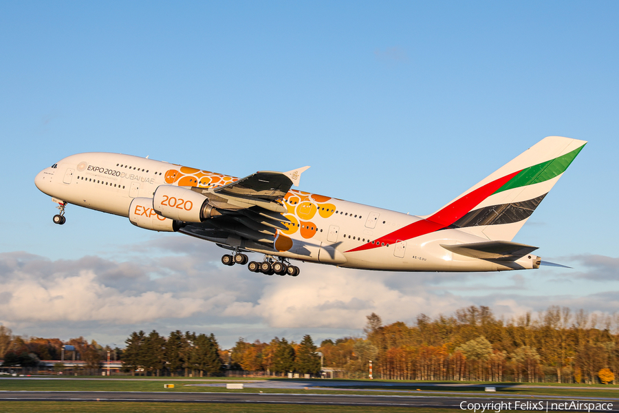 Emirates Airbus A380-861 (A6-EOU) | Photo 524992