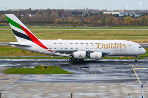 Emirates Airbus A380-861 (A6-EUD) at  Dusseldorf - International, Germany