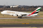 Emirates Airbus A380-861 (A6-EUE) at  Dusseldorf - International, Germany