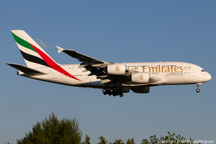 Emirates Airbus A380-842 (A6-EUS) | Photo 324236