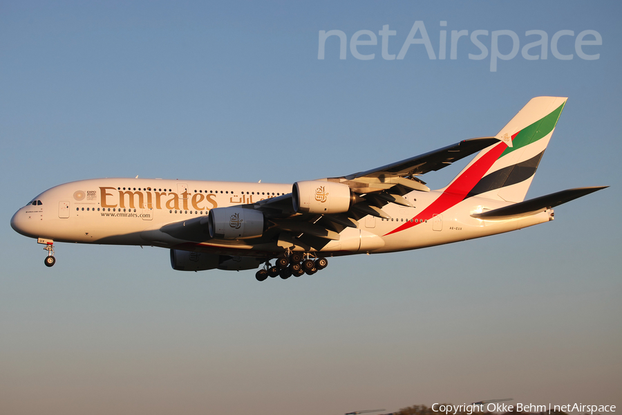 Emirates Airbus A380-861 (A6-EUX) | Photo 315461