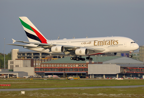 Emirates Airbus A380-842 (A6-EVH) at  Hamburg - Fuhlsbuettel (Helmut Schmidt), Germany