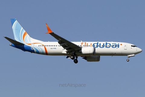 Flydubai Boeing 737-8 MAX (A6-FPE) at  Warsaw - Frederic Chopin International, Poland