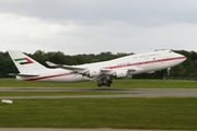 United Arab Emirates Government (Abu Dhabi) Boeing 747-4F6 (A6-YAS) at  Hamburg - Fuhlsbuettel (Helmut Schmidt), Germany