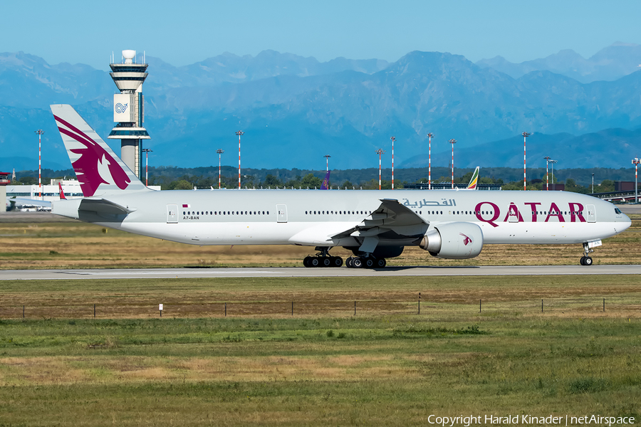 Qatar Airways Boeing 777-3DZ(ER) (A7-BAN) | Photo 301479