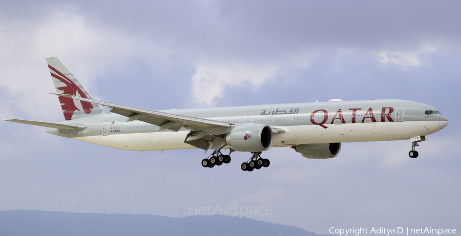 Qatar Airways Boeing 777-3DZ(ER) (A7-BAO) | Photo 355334