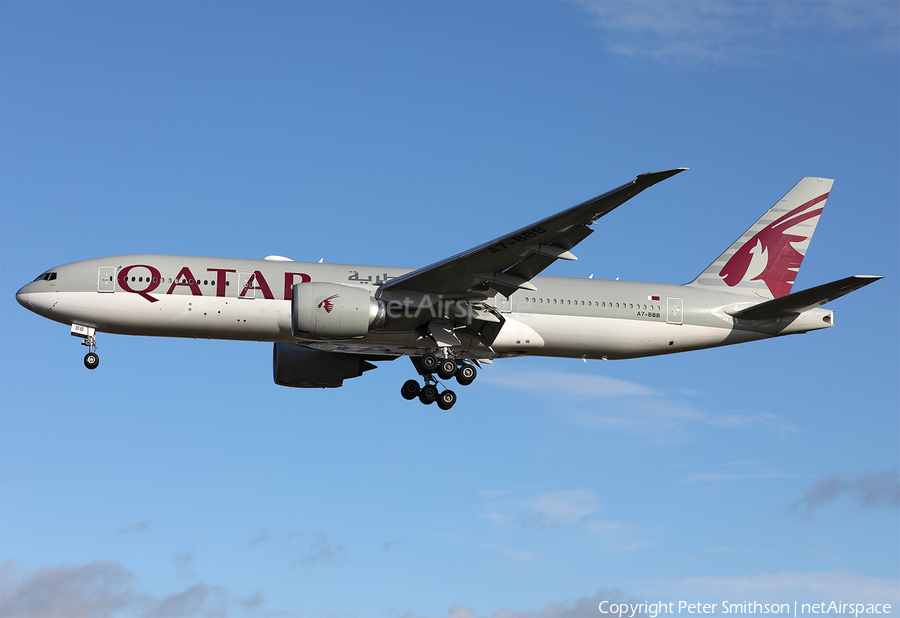 Qatar Airways Boeing 777-2DZ(LR) (A7-BBB) | Photo 408246