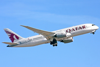 Qatar Airways Boeing 787-8 Dreamliner (A7-BCM) at  Copenhagen - Kastrup, Denmark
