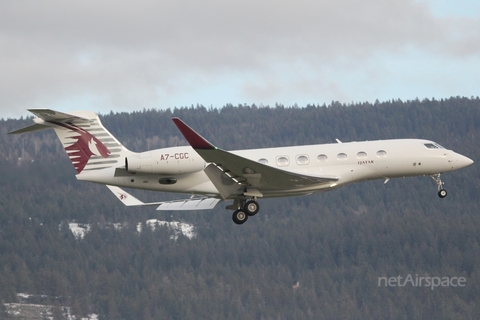 Qatar Executive Gulfstream G650 (A7-CGC) at  Kelowna - International, Canada