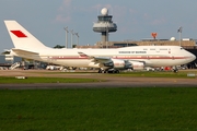 Bahrain Amiri Flight Boeing 747-4F6 (A9C-HAK) at  Hannover - Langenhagen, Germany