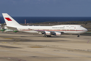 Bahrain Amiri Flight Boeing 747-4F6 (A9C-HAK) at  Gran Canaria, Spain